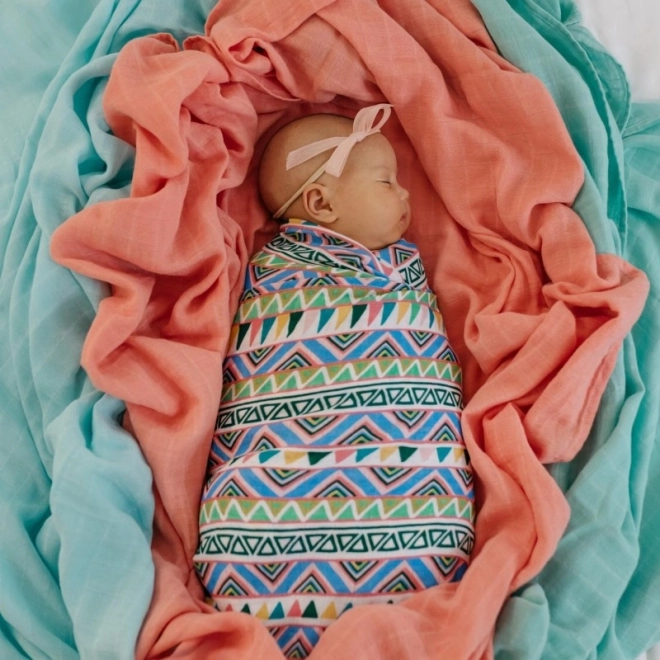 Tommy Lise muślinowa pieluszka z bawełny organicznej Ethnic Festive 120 × 120 cm