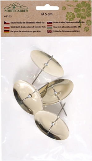 Wbity uchwyt na świece 50 mm – złoty, zestaw 4 szt.