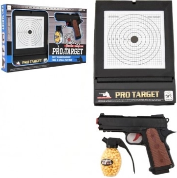 Dziecięcy pistolet na kulki 6 mm z tarczą