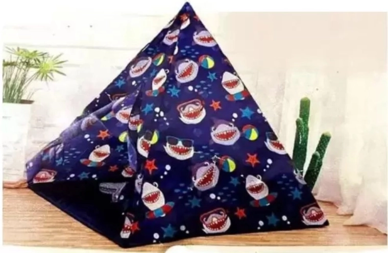 Namiot tipi dla dzieci z motywem rekinów 150 × 150 × 125 cm