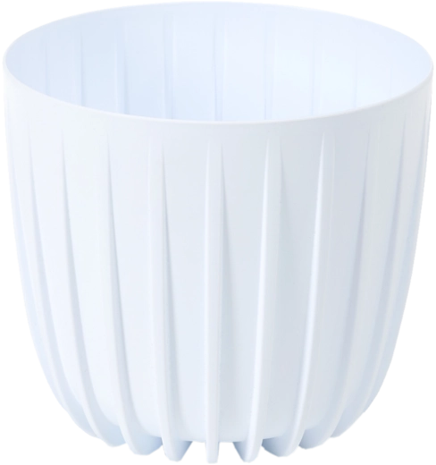 Niski doniczka Mira 24 cm biała