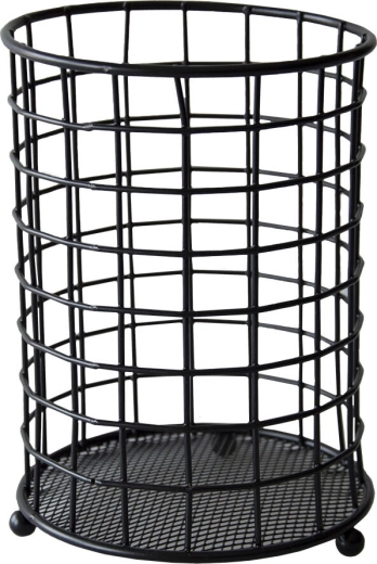 Metalowy stojak na sztućce 13 × 18 cm czarny