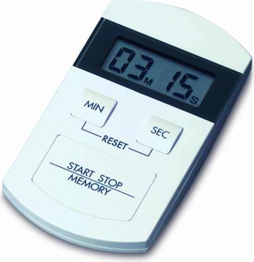 Cyfrowy minutnik i stoper z pamięcią TFA, biało-szary