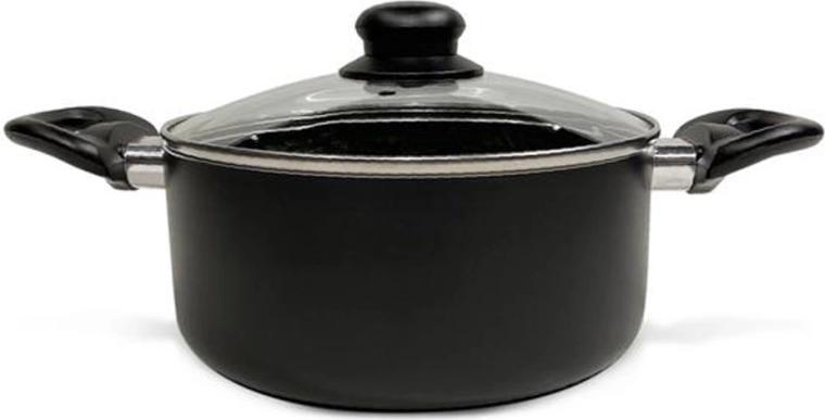 Garnek z szklaną pokrywką Kitchisimo Nero 24 cm, 4 l