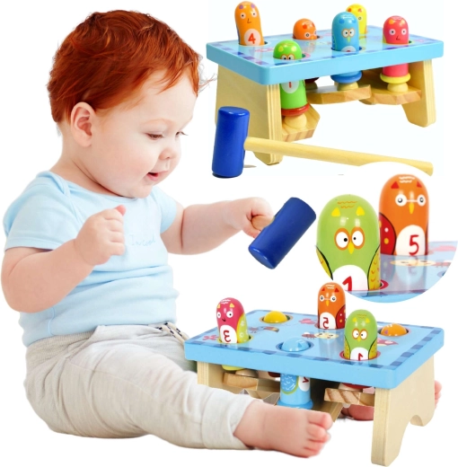 Drewniana ławeczka do wbijania PTAKI Small Foot