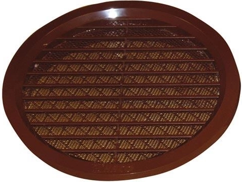 Kratka wentylacyjna z siatką, średnica 140 mm, brązowa