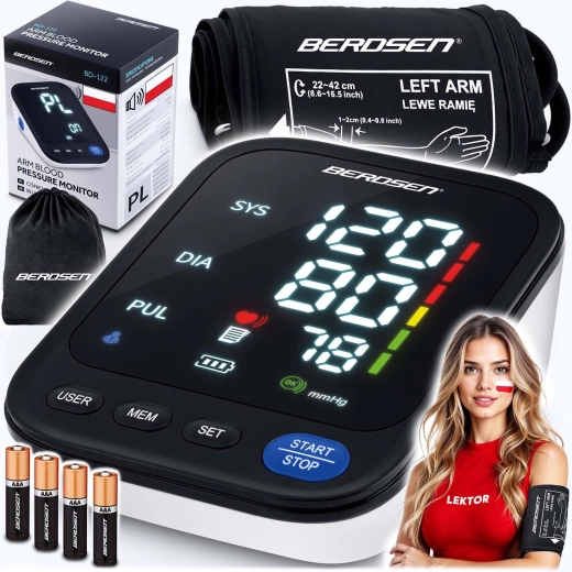 Ciśnieniomierz naramienny z komunikatami głosowymi po polsku BERDSEN BD-122