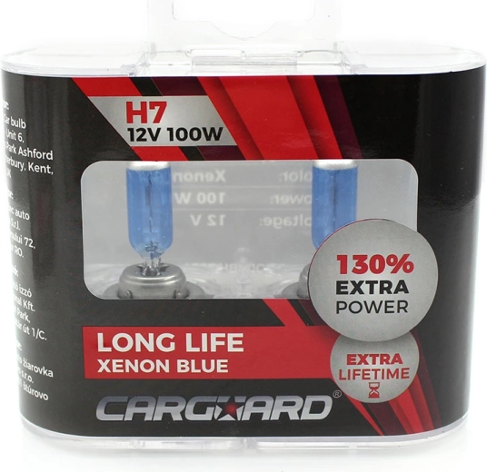 Żarówka halogenowa CARGUARD H7 12 V 100 W Long Life Xenon Blue