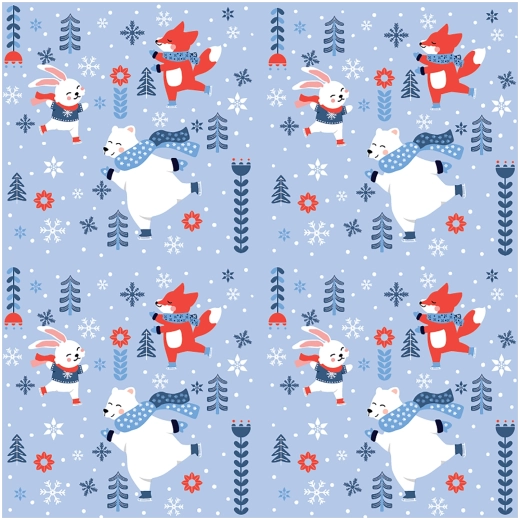 Serwetki Zimowe radości ze zwierzątkami 3-warstwowe 33 × 33 cm