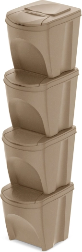 Zestaw koszy do segregacji Sortibox Eco Wood 4×25 l – naturo eco