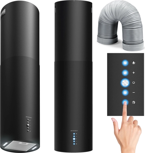 Okap wyspowy 35 cm BERDSEN BT-221, czarny