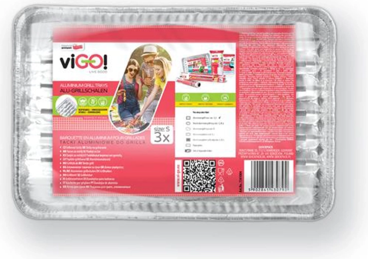 Tacki do grillowania VIGO małe 28 × 22 cm, 3 szt.