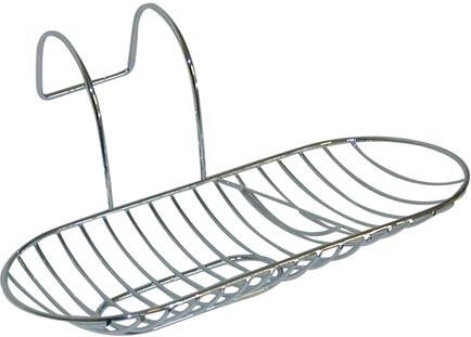 Zawieszana owalna mydelniczka na wannę, 28 × 12,5 cm, chrom