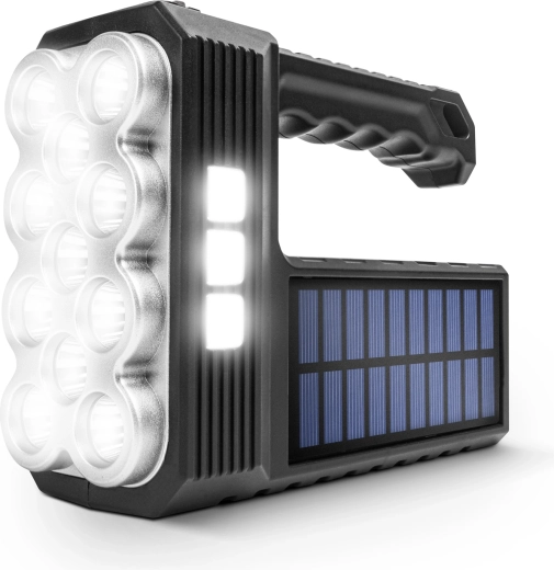 Solarny reflektor LED COB z funkcją lampy roboczej