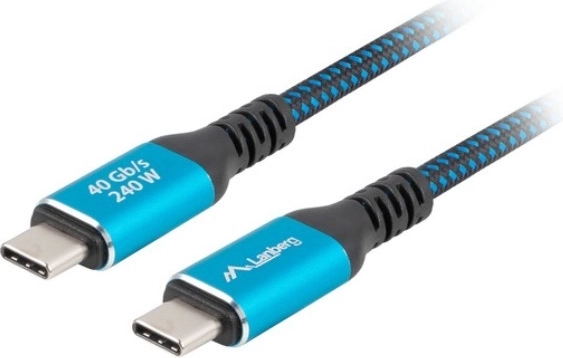 Kabel USB‑C USB4 1 m 240 W, 8K 60 Hz, czarno‑niebieski