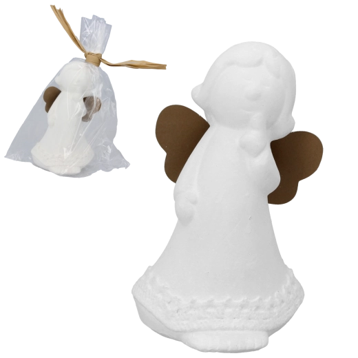 Dekoracyjny aniołek z kwiatem 11 cm