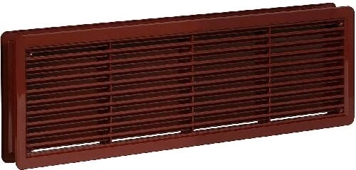Kratka wentylacyjna drzwiowa 400 × 130 mm, brązowa, plastik (2 szt.)