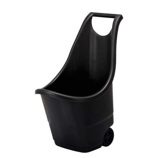 Wielofunkcyjny wózek ogrodowy z kołami 50 l czarny