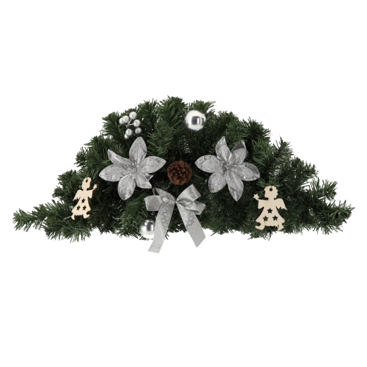 Wisząca dekoracja świąteczna 60 cm – srebrna