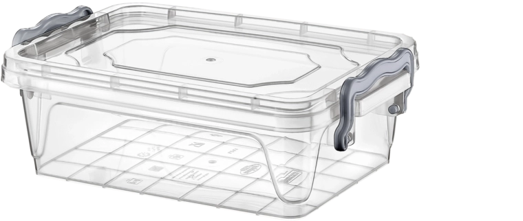 Plastowy pojemnik Multi Box 1,2 l z pokrywką i klipsami