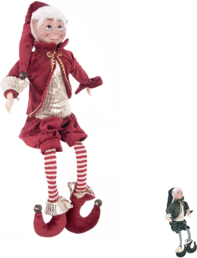 Dekoracyjny siedzący elf z polyresinu 72 cm