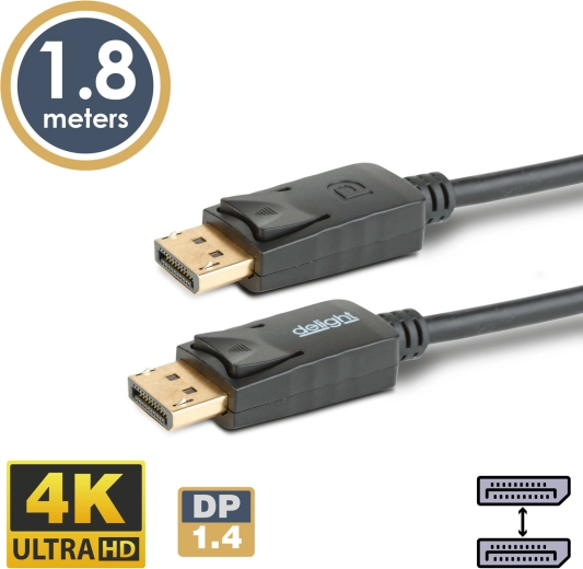 Kabel DisplayPort 1.4 do DisplayPort 4K, 1,8 m