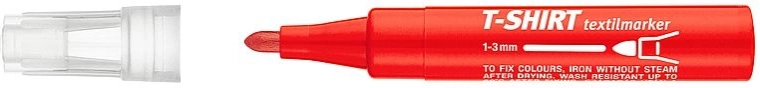 Tekstylny marker czerwony z okrągłą końcówką