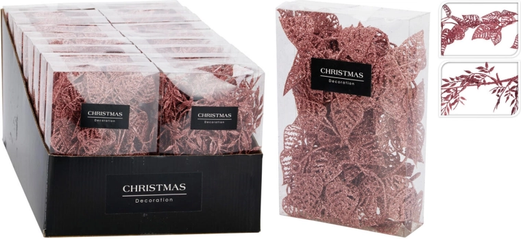 Girlanda z liśćmi 180 cm różowa