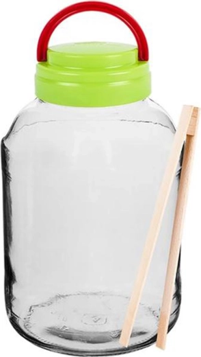 Słój do marynowania z pokrywką i szczypcami 3 l