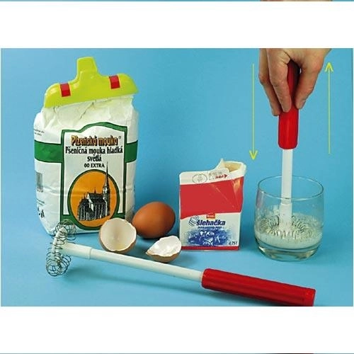 Ręczny ubijak Turbo 65 mm ze stali nierdzewnej z plastikową rączką