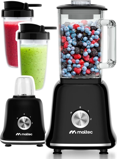 MalTec blender kielichowy 1800 W ze szklanym dzbankiem i akcesoriami