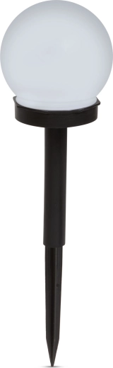 Solarna lampa LED wbijana w kształcie kuli, ze światłem o chłodnej białej barwie, Ø 10 cm