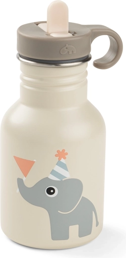 Done by Deer nierdzewna butelka dziecięca Celebration piaskowa 350 ml