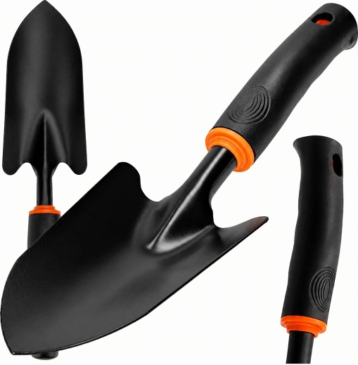 Szeroka metalowa łopatka ogrodowa do przesadzania i sadzenia roślin 31 cm