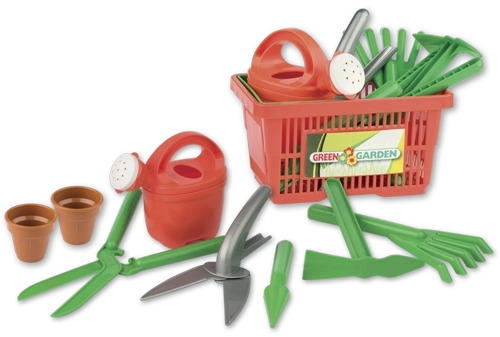 Zestaw ogrodniczy w koszyku dla dzieci Androni, 9 elementów
