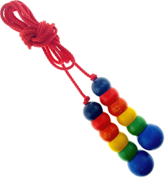 Kolorowa skakanka HESS z drewnianymi rączkami 2,3 m