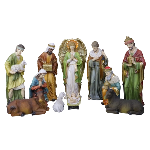 Bożonarodzeniowy zestaw dekoracyjnych figurek z podświetleniem 50 cm (11 szt.)