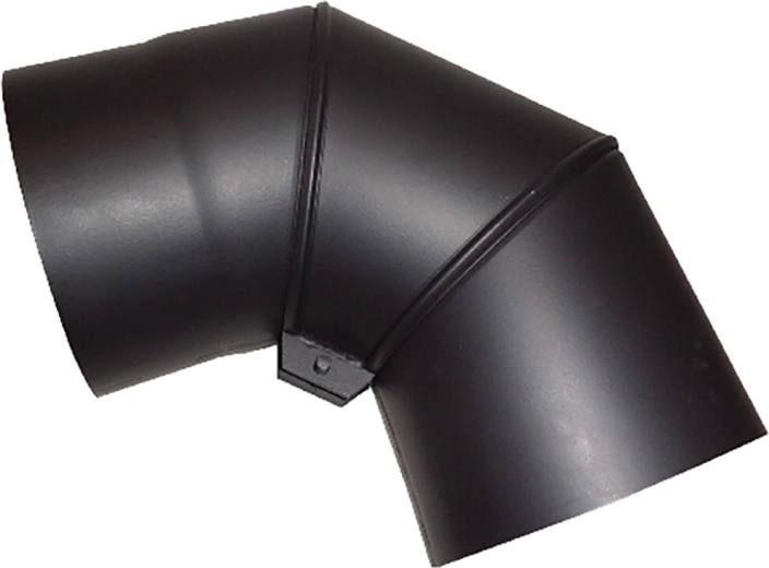 Dymowe obrotowe kolano 150 mm, 90°, stal 1,5 mm, czarne