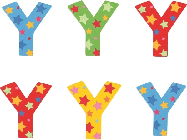 Drewniana literka Y w gwiazdki Bigjigs Toys