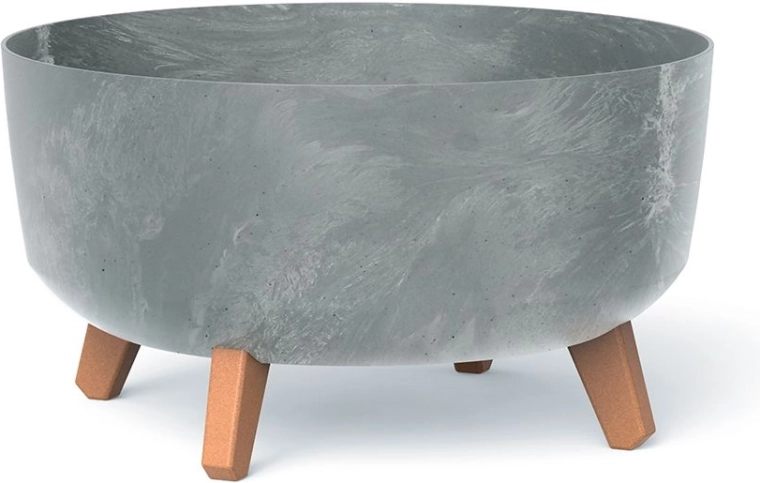 Donica Prosperplast Gracia Low z efektem betonu 38 cm, szara