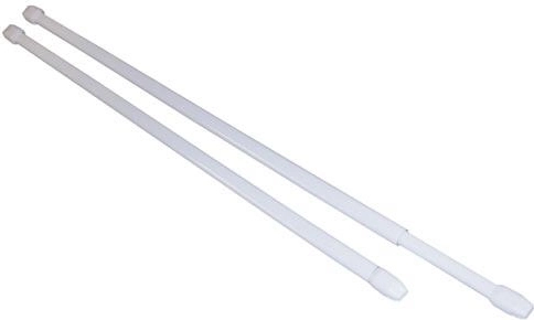 Teleskopowy karnisz witrażowy 50–90 cm, metalowy, biały (2 szt.)