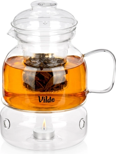 Szklany dzbanek z filtrem i podgrzewaczem 1,5 l Vilde