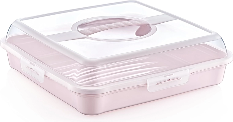 Party-Butler pojemnik na tort i ciasta Nordic Pink 34,5 × 34,5 × 10,5 cm
