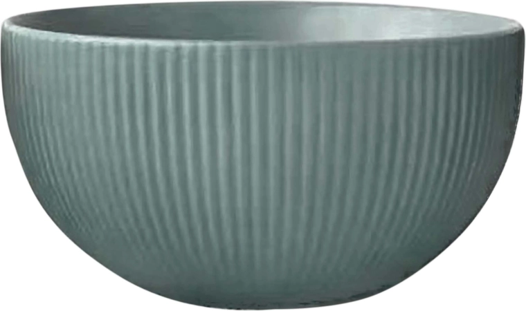 Ceramiczna miska Kitchisimo 320 ml, żebrowana zielonoszara