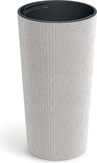 Doniczka Lamia Slim Eco Wood 20 cm biała