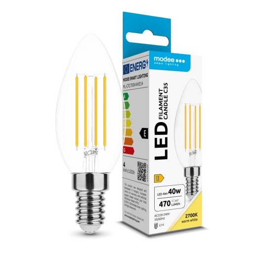 Modee LED żarówka Filament C35 4 W E14, 470 lm, ciepła biel
