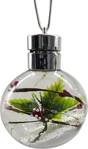 Świąteczna wisząca kula LED 8 cm – mix motywów