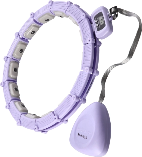 Masażowe hula hoop z obciążnikiem i licznikiem HMS fioletowe