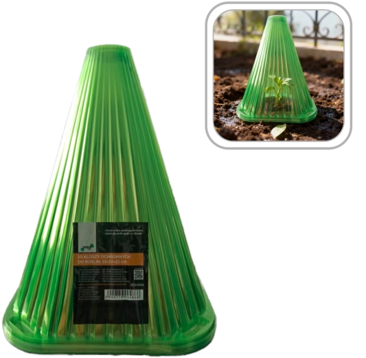 Zestaw ochronnych osłon do roślin 19 × 19 × 21 cm (10 szt.)