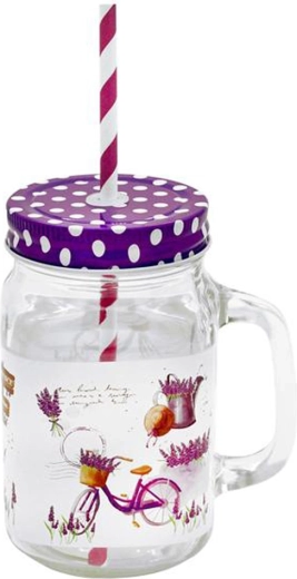 Szklanka ze słomką Mason Lawenda 450 ml